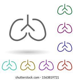 Lungs multi color icon. Simple thin line, outline vector of health icons for ui and ux, website or mobile application