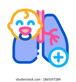 lungs of newborn baby icon vector. lungs of newborn baby sign. color symbol illustration