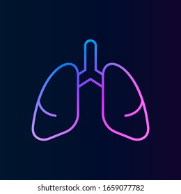 Icono del nolan de los pulmones. Línea delgada simple, contorno vectorial de iconos de biología para ui y ux, sitio web o aplicación móvil