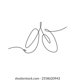 Lungs One Single Line Drawing. Vector Illustration of Continuous Monoline Sign Illustration. Linear Art.