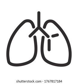 lungs organ breathing system medical and health care vector illustration line style icon