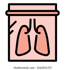 Lungs Organ Donor Icon Outline Vector. Medical Donate. Human Lung