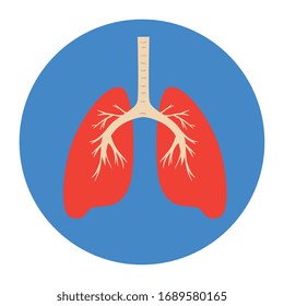 Lunge-Organ, rahmen-kreisförmig, isoliert Symbol Vektorillustration Design