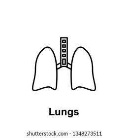 Lungs, organ icon. Element of human organ icon. Thin line icon for website design and development, app development. Premium icon