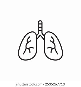 lungs organ icon sign vector