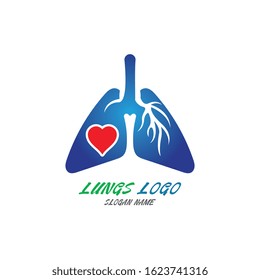 Lungs Organ Logo medical health design template vector