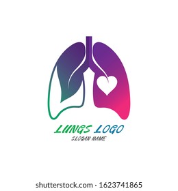 Lungs Organ Logo Medical Health Design Stock Vector (Royalty Free ...