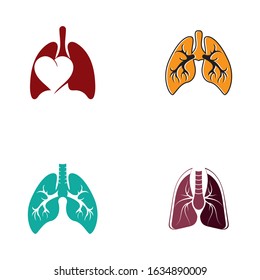 Lungs Organ medical clinic health vector logo design template