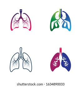 Lungs Organ medical clinic health vector logo design template