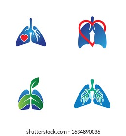 Lungs Organ medical clinic health vector logo design template