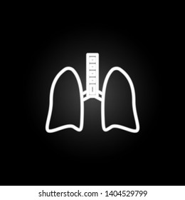 Lungs, organ neon icon. Elements of human organ set. Simple icon for websites, web design, mobile app, info graphics