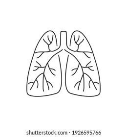 Lungs Organ Windpipe Trachea Bronchial Tube Sign Icon Empty Simple Shape Vector Illustration.