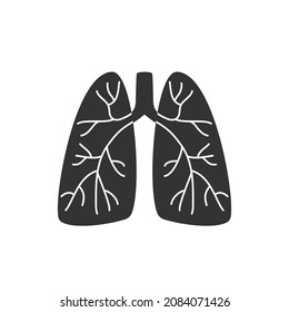 Lungs Organ Windpipe Trachea Bronchial Tube Sign Icon Black Simple Shape Vector Illustration.