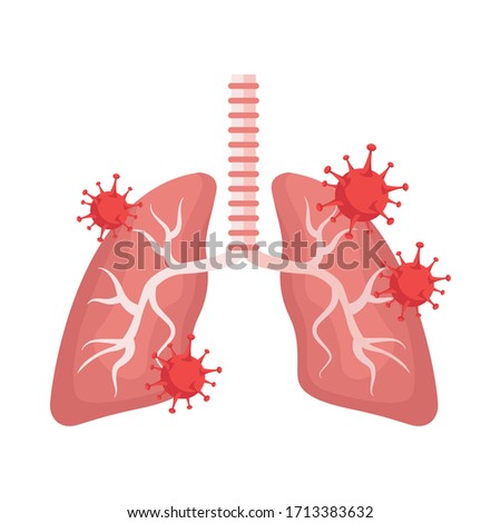 lungs organs with covid19 particles a vector illustration design 
