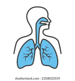 Lungs organs human icon vector on trendy design