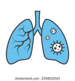Órganos de pulmones vectores de íconos humanos en el diseño de moda