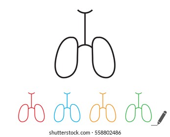 lungs, organs, icon, vector illustration eps10