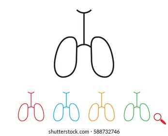 lungs, organs, icon, vector illustration eps10