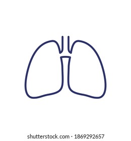 Lungs Outline Icon On White