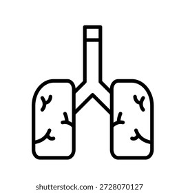 Ilustração do vetor do ícone do contorno dos pulmões