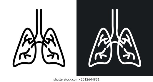 Lungs outlined icon vector collection.