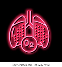 lungs with oxygen neon light sign vector. lungs with oxygen illustration