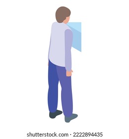 Lungs patient icon isometric vector. Medical diagnosis. Doctor device
