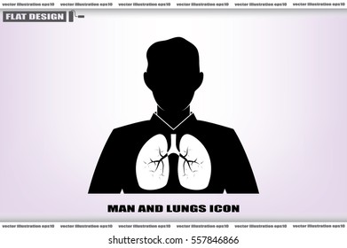 Lungs, people icon vector illustration  