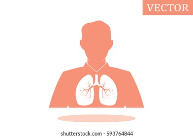 Lungs, people icon vector illustration.