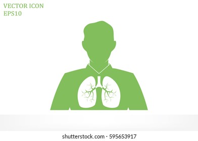 Lungs, people icon vector illustration.