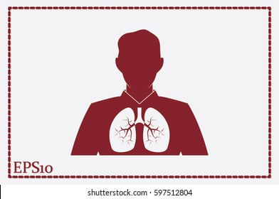Lungs, people icon vector illustration eps10.