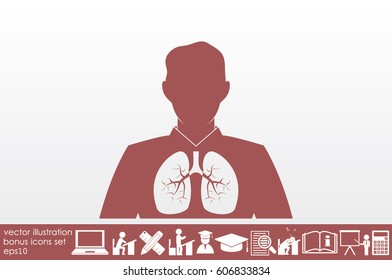 Lungs, people icon vector illustration eps10.