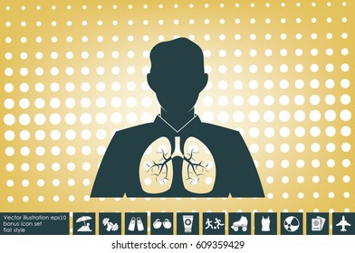 Lungs, people icon vector illustration eps10.