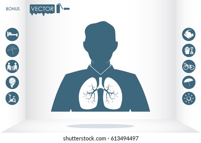 Lungs, people icon vector illustration eps10.
