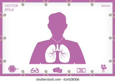 Lungs, people icon vector illustration eps10.