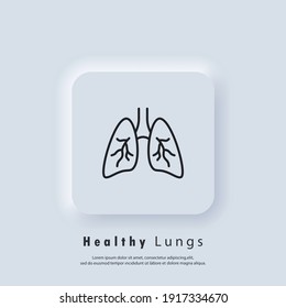 Lungs. Pneumonia icon. Inflammatory in lungs. Asthma or tuberculosis. Vector. UI icon. Neumorphic UI UX white user interface web button. Neumorphism