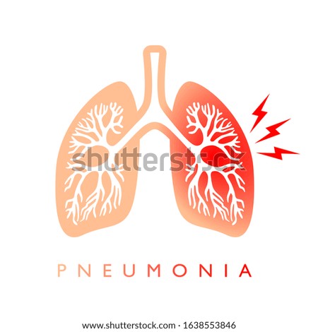 Lungs pneumonia vector icon isolated on white background