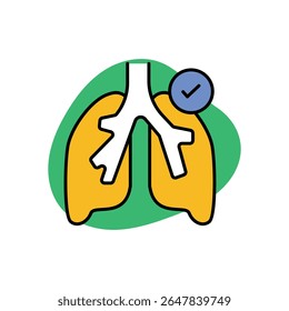 Lungs Protection Icon vector stock illustration