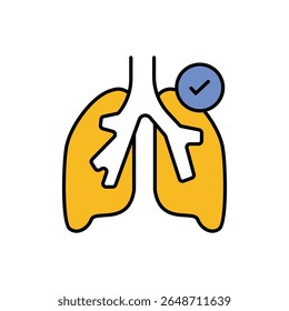 Lungs Protection Icon vector stock illustration
