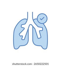 Lungs Protection Icon vector stock illustration