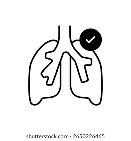 Lungs Protection Icon vector stock illustration