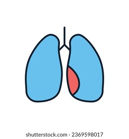Icono de vector relacionado con los pulmones. Signo de pulmones. Aislado sobre fondo blanco. Ilustración vectorial editable