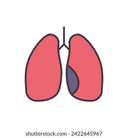 Lungs related vector icon. Lungs sign. Isolated on white background. Editable vector illustration