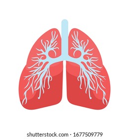 Lungs respiratory system isolated icon.