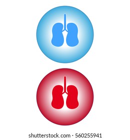 Lungs in ring on white background. Vector illustration.