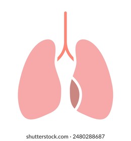 Lungs set icon. Respiratory system, lungs, bronchial tubes, alveoli, oxygen exchange, breathing, pulmonary health, anatomy, airways.