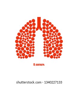 Lungs shape on a white background.
