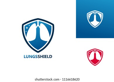 Lungs Shield Logo Template Design Vector, Emblem, Design Concept, Creative Symbol, Icon