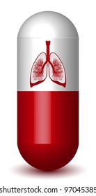 Lungs Sign Capsule Pill (Vector)