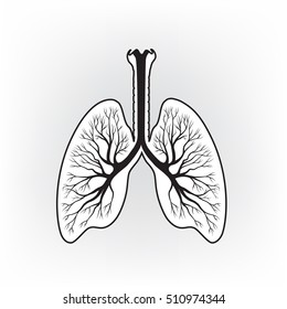 Lungs sign. Human internal organ anatomy icon